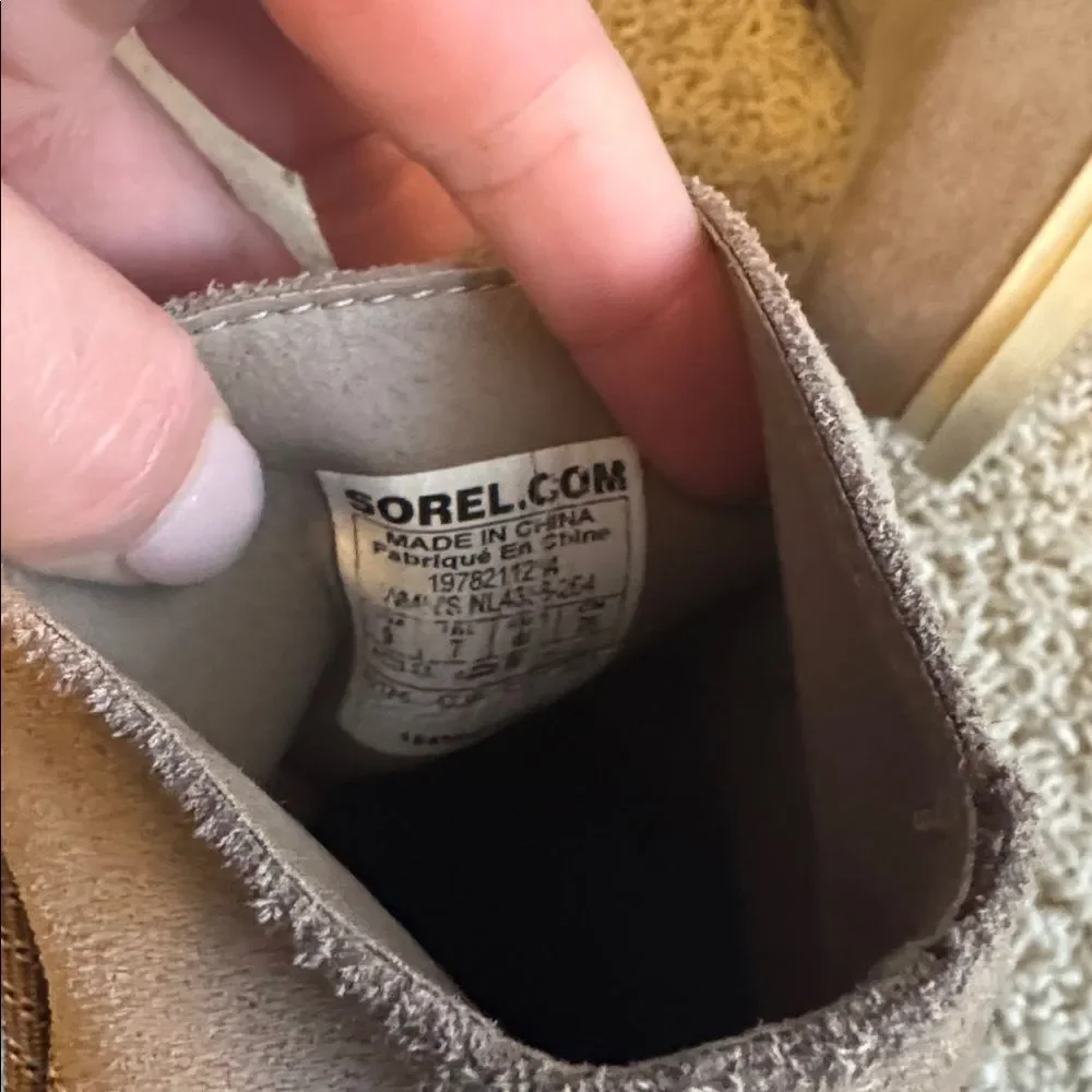 Sorel Joan of Arctic Mid Lace Wedge Omega Taupe Chalk 9